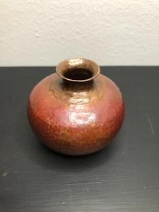 "Jarrón de cobre martillado vintage Santa Clara del Cobre Michoacán México 3" - Imagen 1 de 14