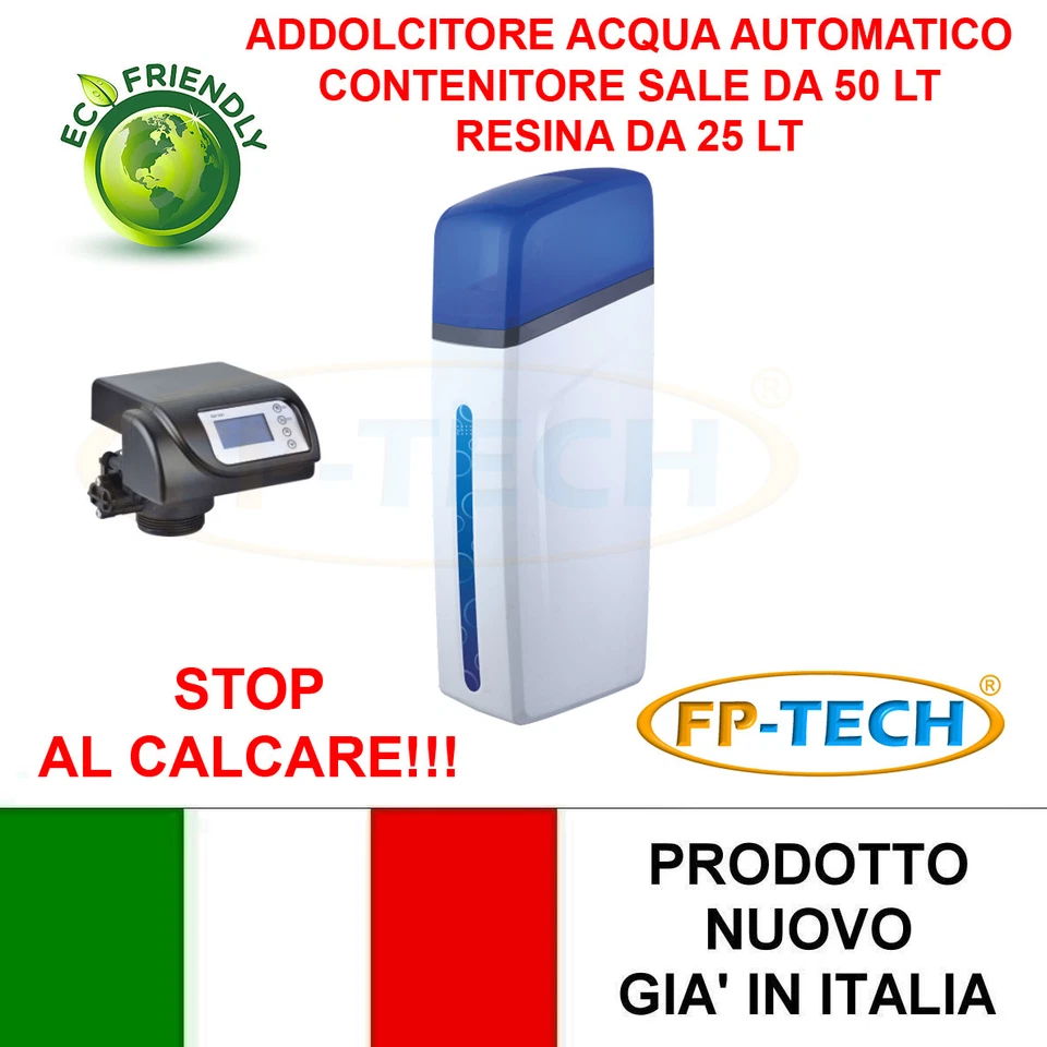 FP-TECH FP-50L Addolcitore Automatico per Acqua - Bianco, 50L
