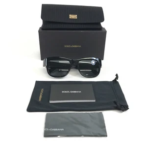 Dolce & Gabbana Sunglasses DG4390-F 501/87 Black Asian Fit with Dark Grey Lenses - Picture 1 of 13
