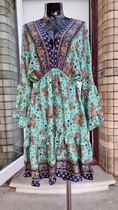 Women's Bohemian Hippy Floral Summer Dress Size S/M - Picture 1 of 5