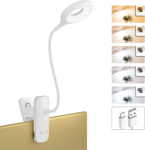 Clip on LED Reading Light, 25 Models USB Rechargeable Bed Lamp with Strong Clamp - Picture 1 of 8
