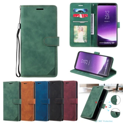 For Samsung Galaxy S10+ S9+ S8+ S7 Edge Leather Wallet Case Card Slim Flip Cover - Image 1 of 4