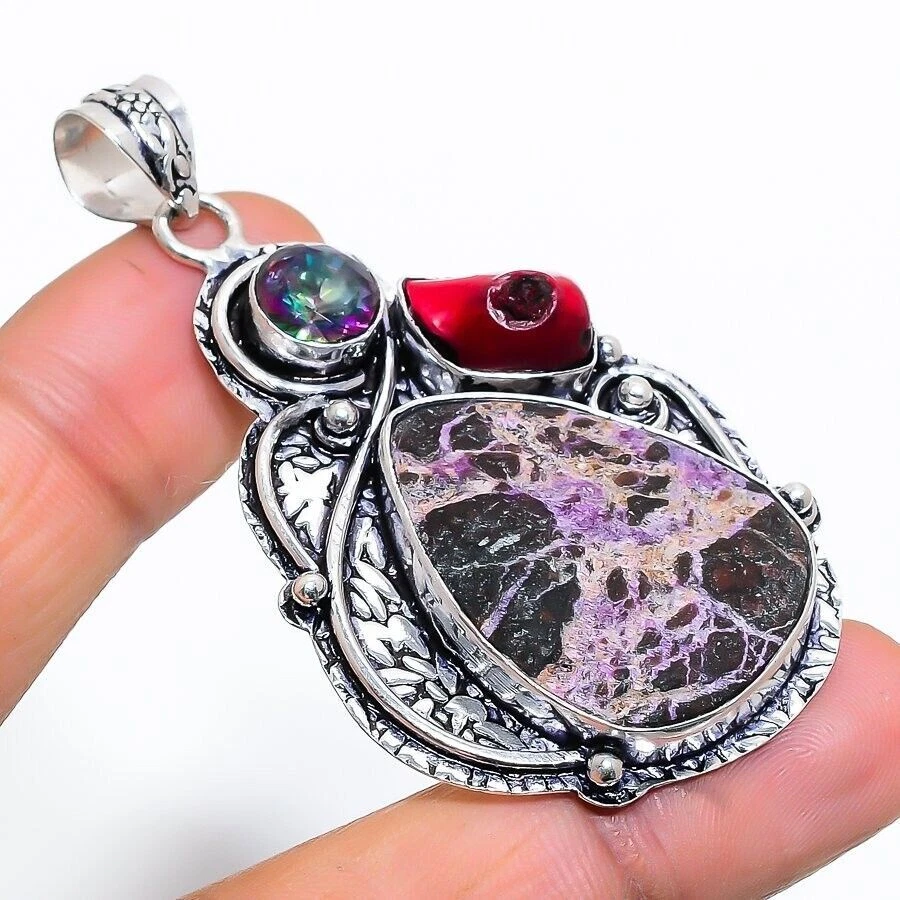 Ciondolo gioielli in argento sterling 925 fatto a mano con pietra preziosa... - Immagine 1 di 1