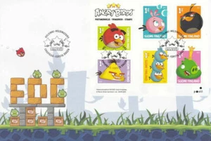 [SJ] Finland 2013 Angry Birds Animation Cartoons Pig Boom Games (stamp FDC) - Picture 1 of 6
