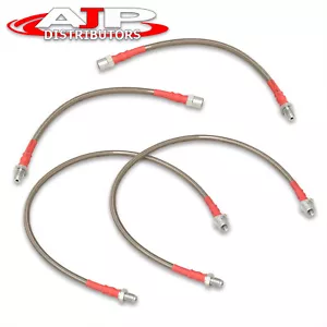 Silver 4PC F+R Racing Stainless Steel Brake Lines For 2004-2010 BMW 5-Series E60 - Picture 1 of 4