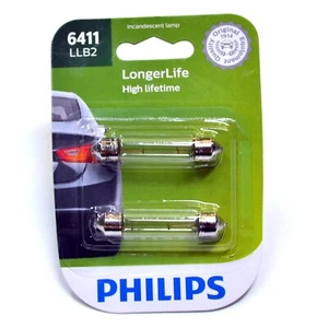 Philips LongerLife 6411 10W Two Bulbs Interior Map Light Replacement Lamp OE - Picture 1 of 7