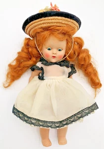 Vogue Ginny Doll 1952-1953 Strung Non Walker Vivid Titian Redhead 7.5" Vintage - Picture 1 of 15