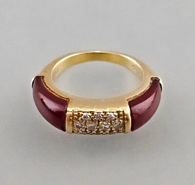 a-9425020 750er Gold Karneol-Diamant-Ring "Christ" vintage Gr.48 - Bild 1 von 4