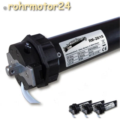 ROHRMOTOR24 3x RM-20/15 Rolladenmotor 20Nm 40kg SW60 Rohrmotor Rollladenmotor Jalousie