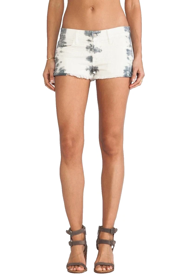 Mini Pantalones Cortos WILDFOX LARA Couture Hello Legs Distressed Corte Denim TieDye Talla 24 Foto 1 de 4