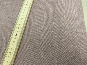 Tobermory Herringbone Fabric Brassica Mauve Wool Upholstery Curtain - Picture 1 of 4