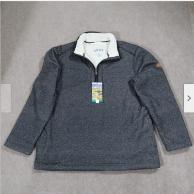 ORVIS HOMBRE 1/4 CREMALLERA JERSEY SHERPA FORRADO CALENTADOR PCKT SUÉTER (GRIS, mediano) NUEVO CON ETIQUETAS Foto 1 de 4