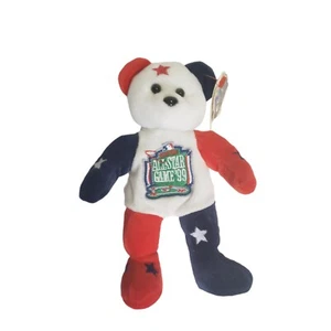 1999 MLB All Star Game Plush Beanie Red White Blue Attached Tag Collectible Vtg - Picture 1 of 7