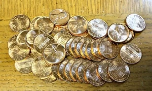 5 Roll Lots of BU 1960 P Lg Date Lincoln Cents (foil lined rolls) - Picture 1 of 7