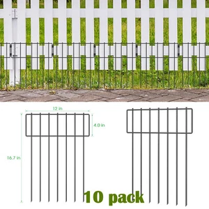 Metal 10 Pack Animal Barrier Fence No Dig Garden Decorative Fencing Rustproof - Picture 1 of 11