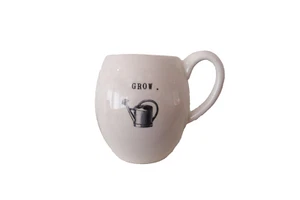 Taza de cultivo Rae Dunn 2013 regadera blanca azul estampada magenta exclusiva - Imagen 1 de 11