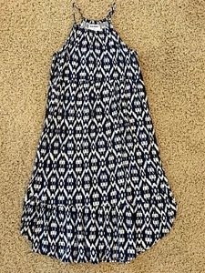 Girls Old Navy Blue and White Ikat Maxi Dress Sleeveless Size: L (10-12) - Picture 1 of 4