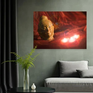 Wandbild Kunstdruck Leuchtbild LED Buddha orientalisch Wanddekoration Batterien - Bild 1 von 7