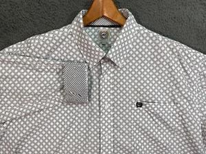 Cinch Herren XL Weiß Geometrisch Western Hemd Langarm Flip Cuff Cowboy Ranch - Bild 1 von 19