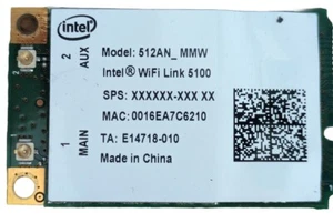 INTEL 5100 512an_mmw WIRELESS WLAN WIFI KARTE NOTEBOOK MOBILE 300M MINI PCI-E - Bild 1 von 2