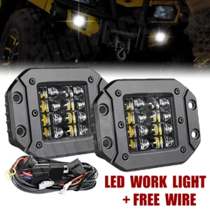 Combo de 2 luces de conducción de respaldo de carretera montaje empotrado cápsulas LED apagadas para parachoques Jeep - Imagen 1 de 15