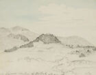 Unbekannt (19.Jhd), Duppauergebirge mit Burgruine Sumburk,  1841, Bleistift