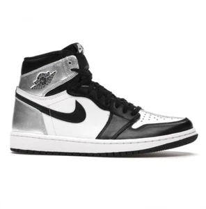 Jordan Retro 1 High OG Metallic Silver Toe schwarz weiß CD0461-001 DAMENGRÖSSE 9 - Bild 1 von 6