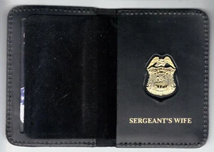 Police Sergeant's Wife Cut-Out Letters 1-Inch Mini Pin Book Wallet - Picture 1 of 2