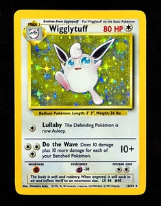 Pokemon WIGGLYTUFF Jungle Set NO SYMBOL Error ADDITIONAL INK Misprint Holo 16/64 - Picture 1 of 4