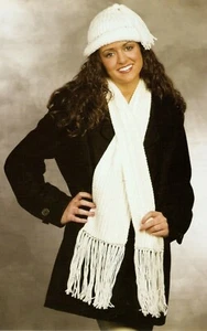 PRETTY Pearls in the Snow Scarf & Hat Set/Crochet Pattern INSTRUCTIONS ONLY - Picture 1 of 1