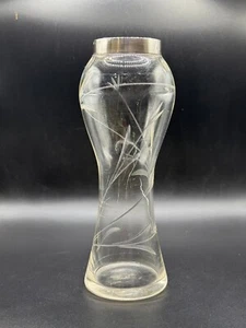 Antique Sterling Silver Collared Cut Glass Vase, Birmingham 1909 by Charles May - Picture 1 of 7
