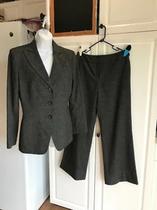 Gebrauchtes Anne Klein Blazer/Hose Set Gr. 6 dunkelgrau Damen kleine Karos Futter - Bild 1 von 10