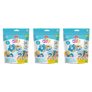3x 4pc Play-Doh Crunchy Air Clay Blue Donut Set Kids/Children DIY Sensory Toy 3+ - Picture 1 of 2