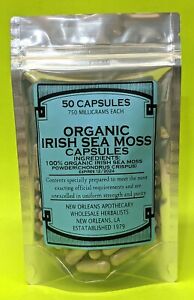 Organic Irish Sea Moss Sebi Raw 50-Capsules 750mg Each (Chondrus Crispus)
