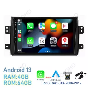 Carplay For Suzuki SX4 2006-2013 4+64G Android 13 Car Stereo Radio GPS Navi+Cam - Picture 1 of 20