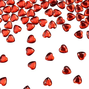 1000 Stück Rot Herzen Diamantkristalle Acrylic Heart Diamanten Herz Deko Kristal - Bild 1 von 7