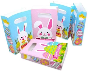 Pack of 24 Cute Bunny Gift Bags with Handles for Kids Party Favors Goodie - Picture 1 of 7