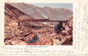 Postal CO: High Bridge, Georgetown Loop, Train, DB Colorado 1900's (Baker) - Imagen 1 de 3
