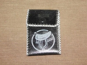 VINTAGE TOY WESTERN SADDLE LEATHER CHILDS WALLET 3 3/4" CLOSED - Picture 1 of 10