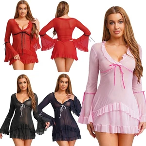 Women Beachwear Clubwear Nightwear Sexy Dress V Neck Costume Casual Skirts - Picture 1 of 62