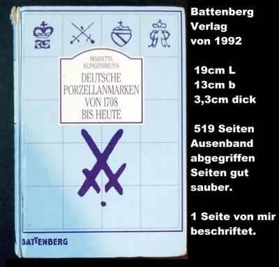 Buch Deutsche Porzellanmarken von 1708 bis Heute Außen gebraucht innen sauber. - Bild 1 von 4