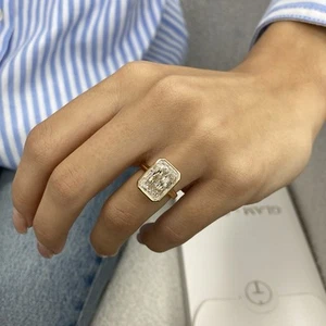 Diamond Engagement Ring E VS1 IGI Certified 6 Carat Radiant Lab created 14K Gold - Picture 1 of 11