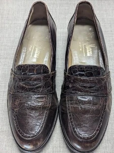Zapatos de vestir vintage COCODRILO GENUINO 7,5 M mocasines NEIMAN MARCUS cocodrilo - Imagen 1 de 10