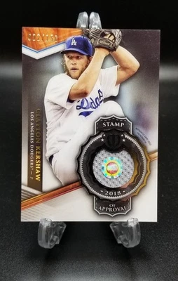 Clayton Kershaw - 2018 Topps Tribute Stamp Of Approval SN 022/150 Jersey # Match - Image 1 of 4