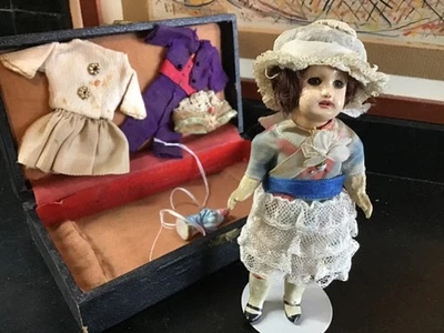 Poupees, ancienne mignonnette, tête, composition marqué SFBJ  Paris 8, 13 cm - Photo 1/4