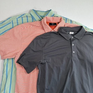 3 Polo Callaway Uomo Golf Performance Taglia L Verde Rosa Grigio - Foto 1 di 24
