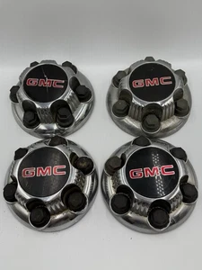 Set of 4 OEM GMC Sierra 15067579 Center Wheel 6 Lug Hub Cap Rim Cover Silver - Picture 1 of 5