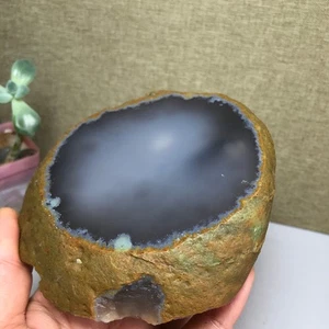 Agata vescica acqua mobile enidro naturale 548 g calcedonio esemplare in movimento A9129 - Foto 1 di 14