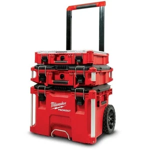 NEW Milwaukee Packout™ 3-Piece Modular Rolling Tool Boxes & Organiser Set - Picture 1 of 6
