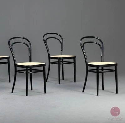 Thonet 214 Wiener Kaffeehausstuhl Bugholz Stuhl Schwarz Geflecht neu TOP - Bild 1 von 4
